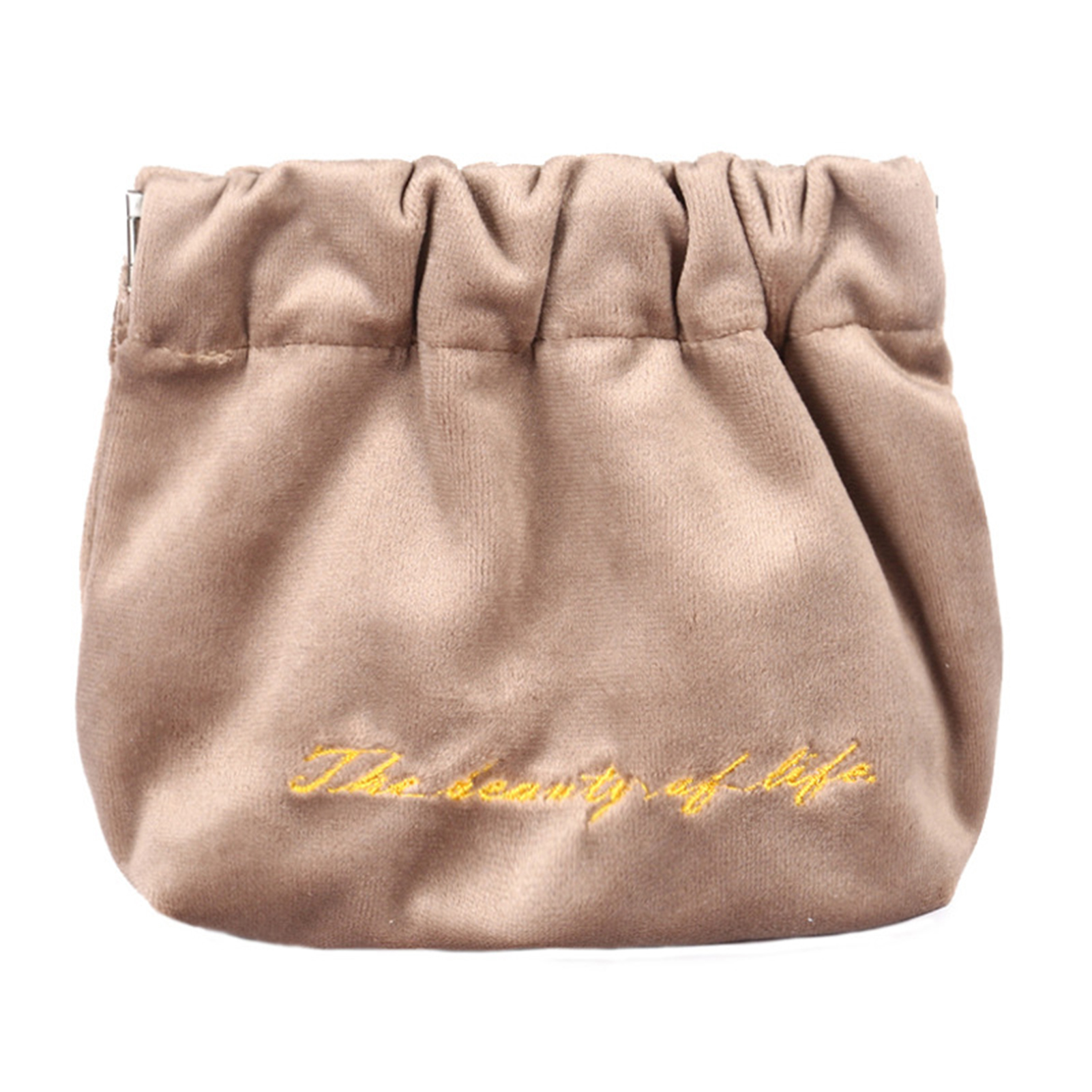 LYU Cosmetic Bag Letter Embroidery Large Capacity Portable Velvet Lipstick  Bag Makeup Pouch Small Purses for Travel